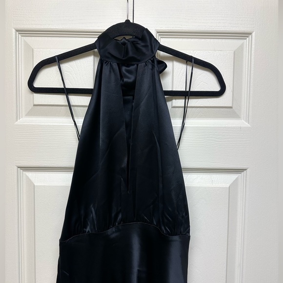 NWT Something Navy Silky Cutout Halter Dress - Picture 3 of 5